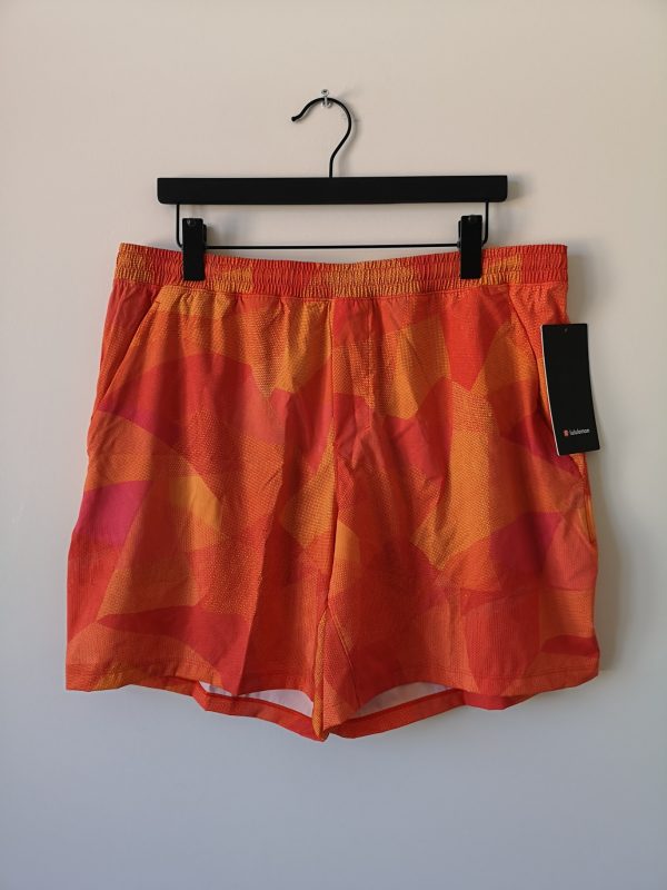 orange lululemon spandex shorts for men